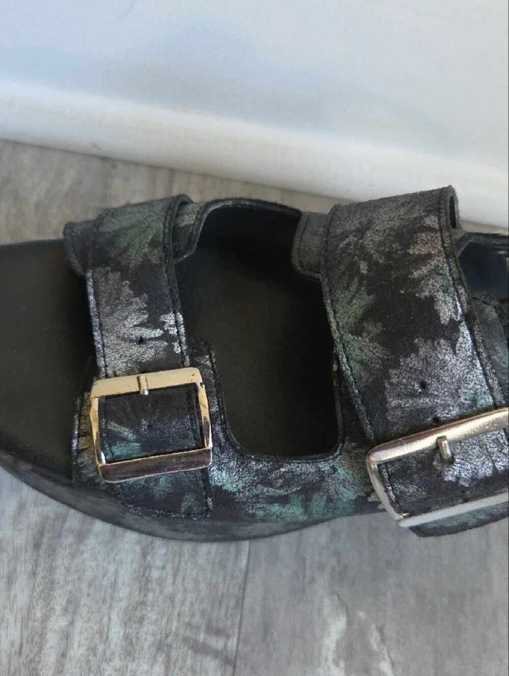 Free People Black Daisy Colorway Platform Sandals